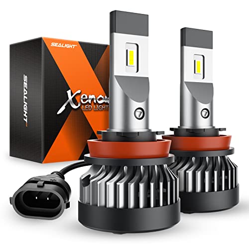 SEALIGHT H11 LED Fog Light Bulbs, 10000LM Strong Penetration H11 H8 H16 Fog Lights LED Bulbs Upgrade, 1:1 Size 6500K Cool White Fog Lights for Trucks Cars, Pack of 2 - Image 1