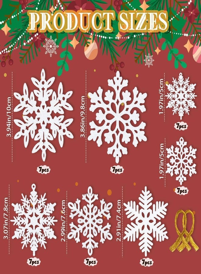kockuu 49Pcs Christmas Ornaments Snowflake Decorations - White Glitter Christmas Ornaments Hanging Snowflakes for Winter Christmas Tree Wall Ceiling Window Ornaments - Image 5