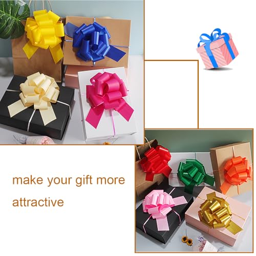 LHMTFCYY 16 Pcs Pull Bows for Gift Wrapping,6 Inch Gift Bows for Presents,Birthday,Anniversary,Party,Christmas,Wreath,Holiday Celebration Gift Decoration (16Pcs Mixed Color) - Image 3