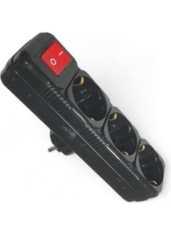 Tek-İş Single-Work Plug Socket Triple Grounded Switched Golyat Black  - Image 1