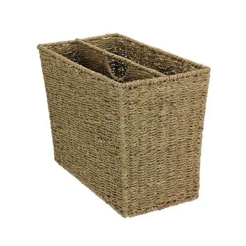 Household Essentials Household Essentials Woven Seagrass SidebySide Magazine Rack 