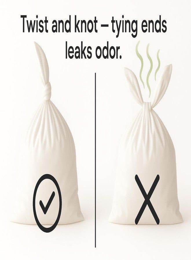 BOS أكياس قمامة صغيرة للمنزل والطعام [الحجم S، اللون أبيض] (عبوة من 2) - Image 4