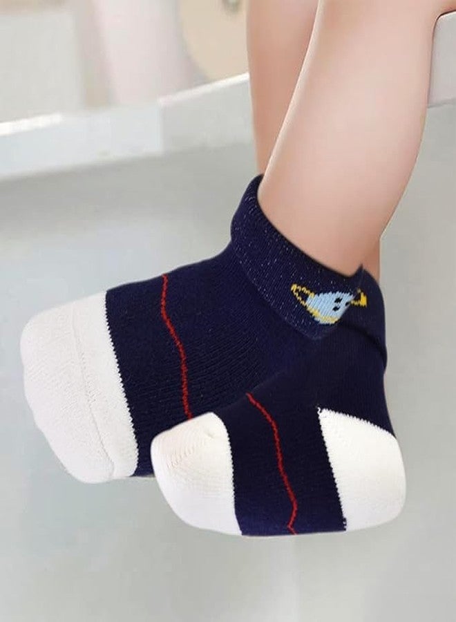 CUTEABLY جوارب شتوية دافئة للأطفال حديثي الولادة من البنات، مقاس 0-1 سنة، ألوان متنوعة، عبوة من 4 قطع - Image 2