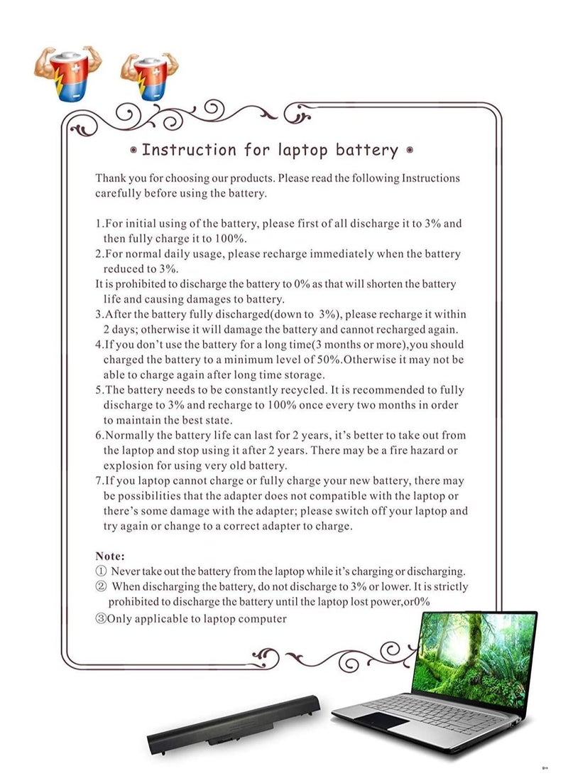 BYDT OA04 740715-001 746641-001 HSTNN-LB5S OA03 Battery for HP 15-d0 - 240 G2 250 255 CQ14 CQ15 Compaq Pavilion 14 15 Notebook P-N: O: O; A04 O A03 [14.8V 2200MAH] 14.8V Polymer  - Image 4