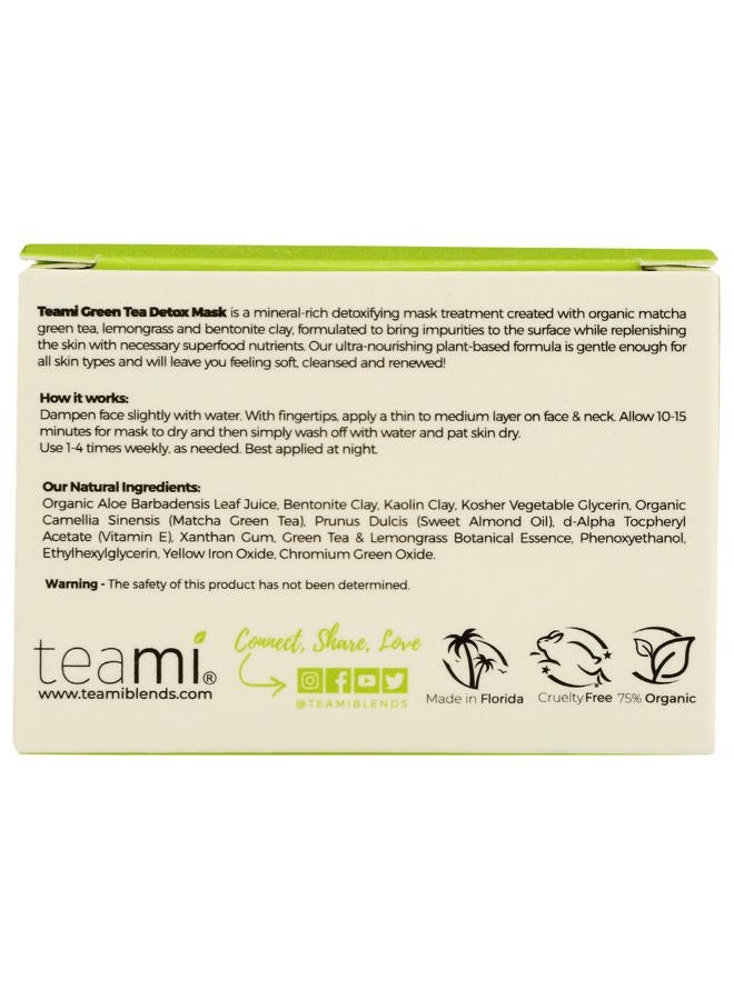teami Detox Face Mask for Hydraiting, Moisturizing & Purifying, Blackhead Remover Green Tea Deep Cleanse Mask reduces Acne & oil, Pore Minimizer Clay Mask for All Skin Types 3.5 OZ - Image 2