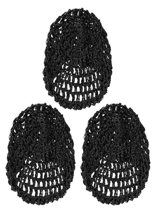Much Hotter 3 PCS Crochet Hair Nets Cap, Hair Wrap Net, Reusable Sleeping Hairnet，Long Straight Curl Wig Head Protector Black Mesh Wrapping Crochet Wave Bun Lift Strap Weaving Sew For Women Ballet - Image 1