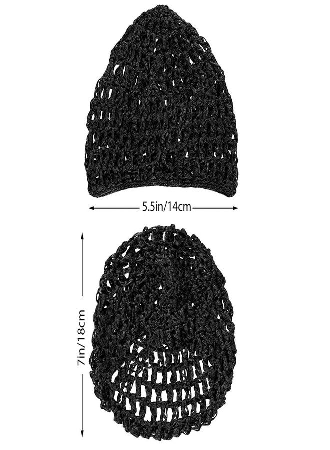 Much Hotter 3 PCS Crochet Hair Nets Cap, Hair Wrap Net, Reusable Sleeping Hairnet，Long Straight Curl Wig Head Protector Black Mesh Wrapping Crochet Wave Bun Lift Strap Weaving Sew For Women Ballet - Image 2