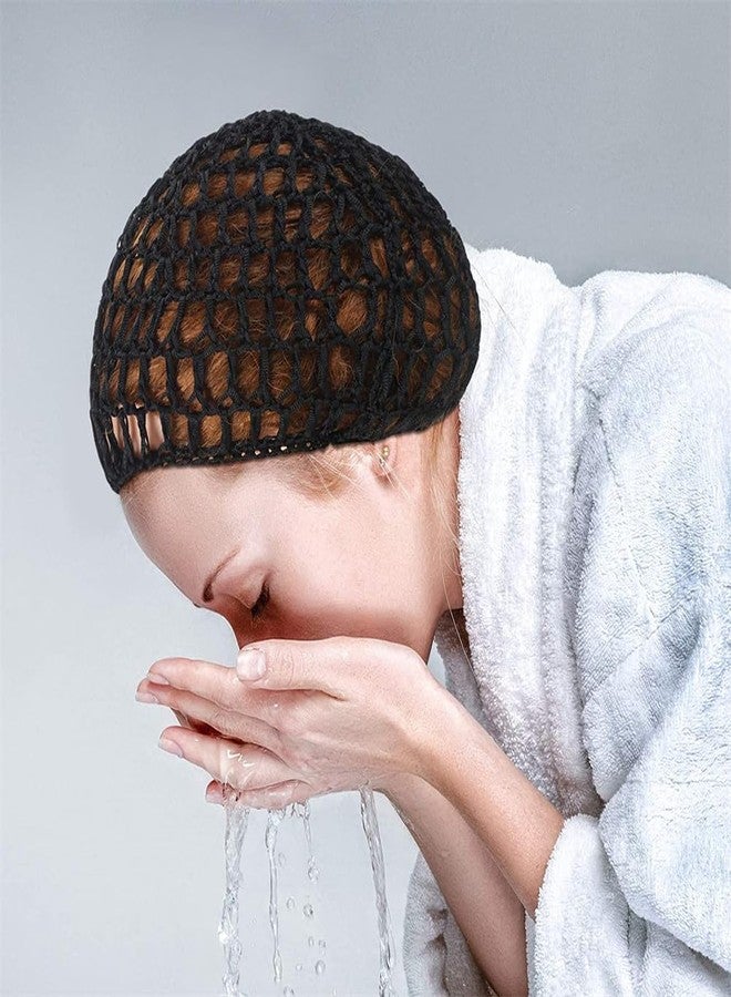 Much Hotter 3 PCS Crochet Hair Nets Cap, Hair Wrap Net, Reusable Sleeping Hairnet，Long Straight Curl Wig Head Protector Black Mesh Wrapping Crochet Wave Bun Lift Strap Weaving Sew For Women Ballet - Image 5