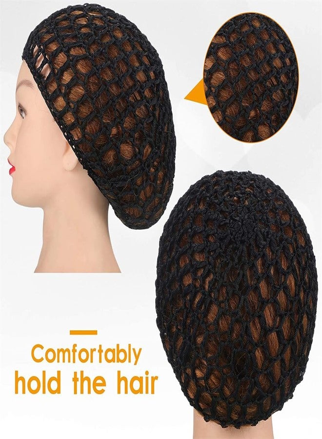 Much Hotter 3 PCS Crochet Hair Nets Cap, Hair Wrap Net, Reusable Sleeping Hairnet，Long Straight Curl Wig Head Protector Black Mesh Wrapping Crochet Wave Bun Lift Strap Weaving Sew For Women Ballet - Image 4