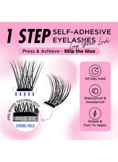 Self Adhensive Lash Clusters 100Pcs Lash Clusters Kit D Curl No Glue Needed Eyelashes 10-16Mm Eyelash Clusters With Lash Tweezers (603 100B Kit) - pzsku/ZC20AA9265B6CD8D9E8C4Z/45/_/1733729702/5295938b-8e03-4405-ad0e-30bb7b53abcc