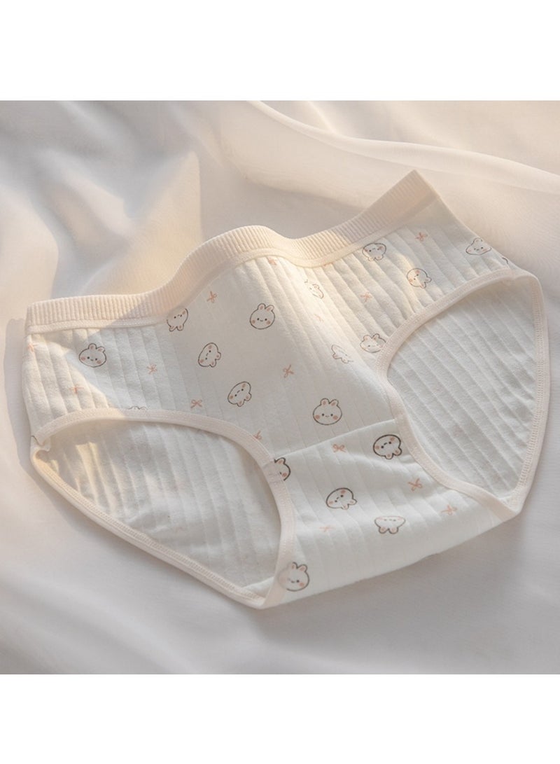 مجموعة من 5 ملابس داخلية قطنية أنيقة بخصر متوسط، ملابس داخلية مريحة وجيدة التهوية للفتيات - Image 5