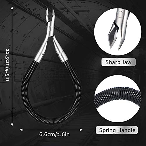 Mudder 3 Pieces Spring Cuticle Trimmer, Spiral Shear Dead Skin Remover Nipper Easy to Remove Pedicure Manicure Tools for Nails - Image 2