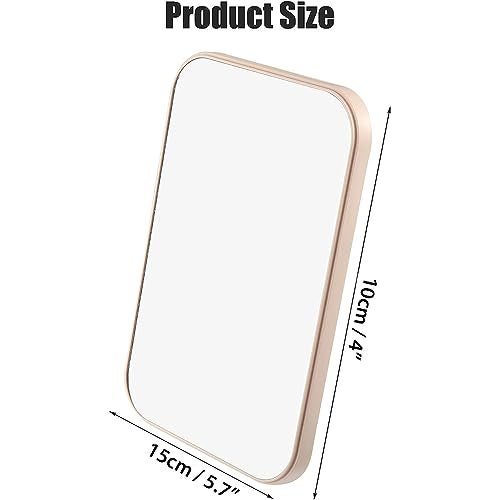 Mockery Desktop Foldable Makeup Mirror, Dressing Desk Bedroom HD Square Travel Portable Mirror for Girl Women (Pink, 5.7x4 INCH) - Image 4