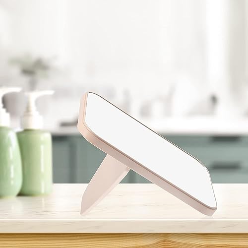 Mockery Desktop Foldable Makeup Mirror, Dressing Desk Bedroom HD Square Travel Portable Mirror for Girl Women (Pink, 5.7x4 INCH) - Image 2