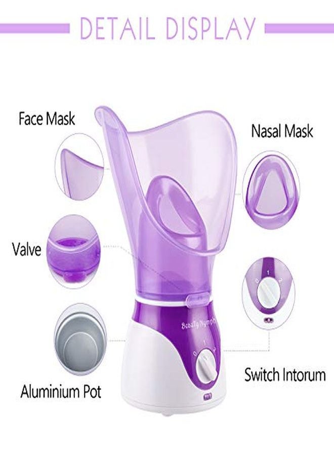 BeauTy Nymph - Beauty Nymph Spa Home Facial Steamer Sauna Pores And Extract Blackheads, Rejuvenate And Hydrate Your Skin For Youthful Complexion- Face Steaming Skincare Deep Cleanse Spa (Purple A) - Image 1