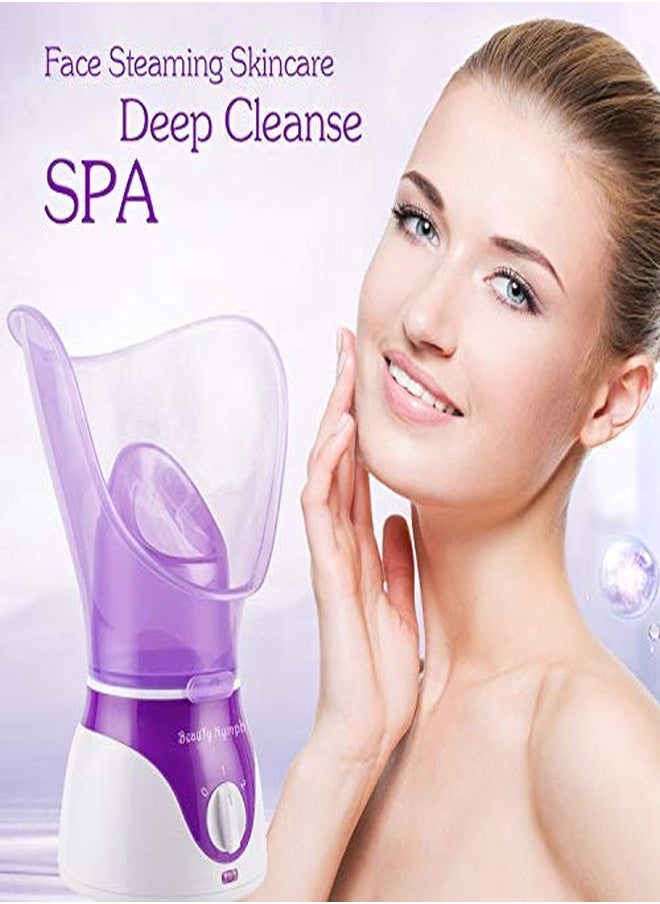 BeauTy Nymph - Beauty Nymph Spa Home Facial Steamer Sauna Pores And Extract Blackheads, Rejuvenate And Hydrate Your Skin For Youthful Complexion- Face Steaming Skincare Deep Cleanse Spa (Purple A) - Image 1