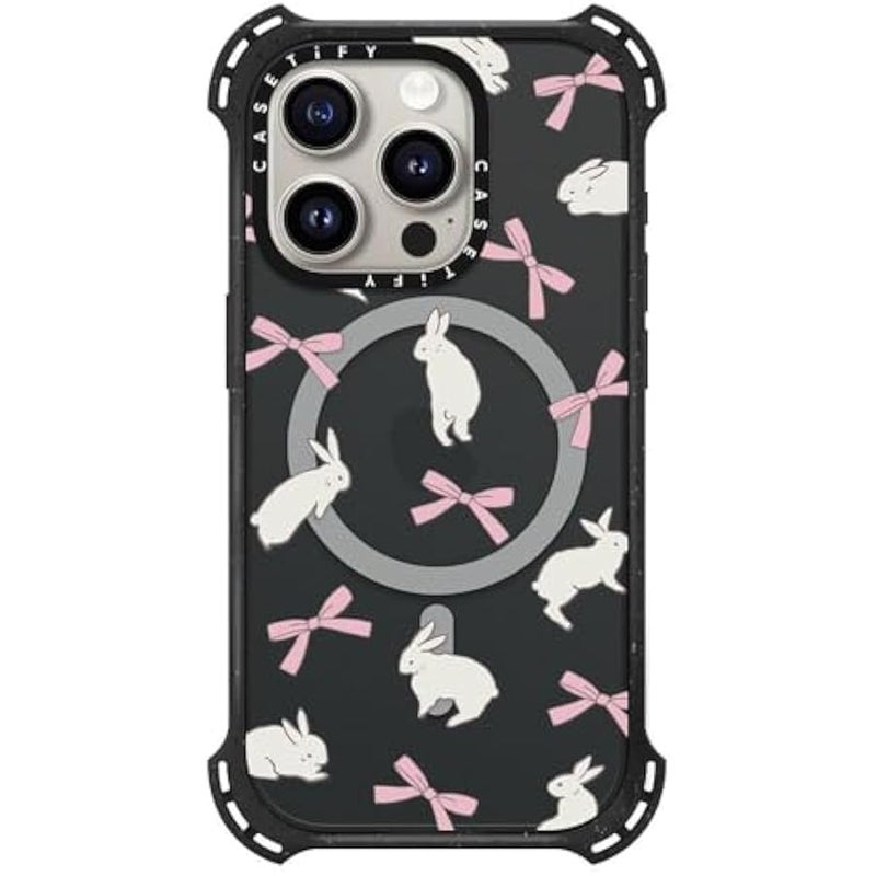 Casetify Bounce iPhone 15 Pro Case 【6X Military Grade Drop Tested / 21.3ft Drop Protection/Compatible with Magsafe】 - Rabbit Ribbon - Triple Black - Image 1