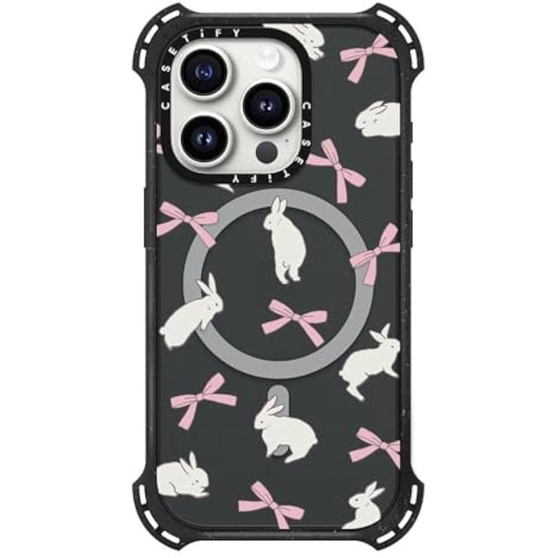 Casetify Bounce iPhone 15 Pro Case 【6X Military Grade Drop Tested / 21.3ft Drop Protection/Compatible with Magsafe】 - Rabbit Ribbon - Triple Black - Image 3