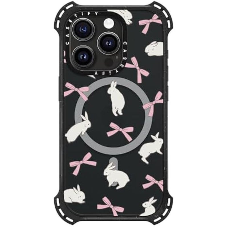 Casetify Bounce iPhone 15 Pro Case 【6X Military Grade Drop Tested / 21.3ft Drop Protection/Compatible with Magsafe】 - Rabbit Ribbon - Triple Black - Image 4