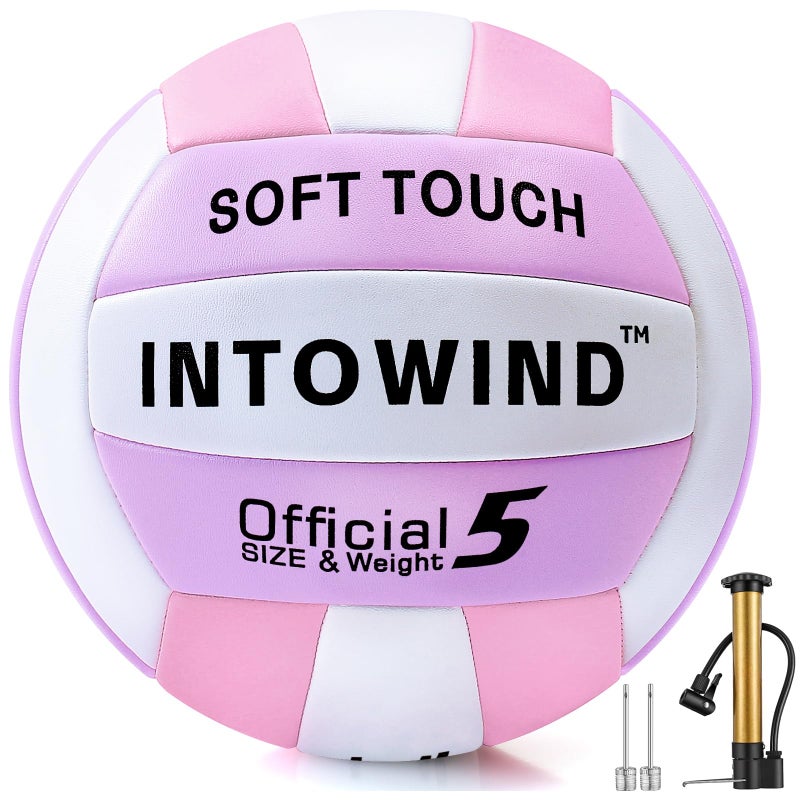INTOWIND Volleyball Soft Touch Volleyballs Beach Volleyball Outdoor Indoor Volleyballs Beach Park Gym Games Training Official Size 5 - Image 1