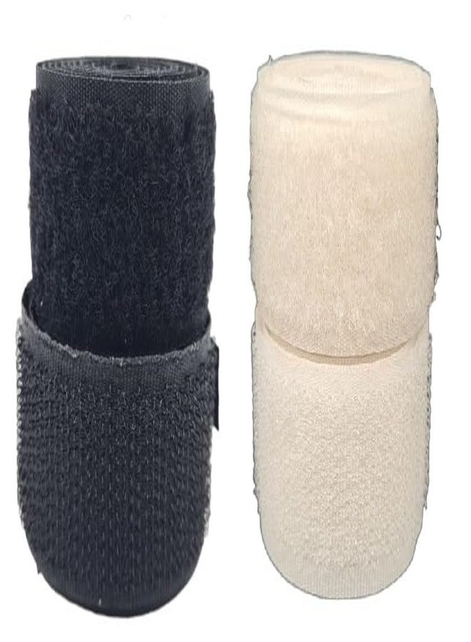 REENA Hook & Loop fastner Tape Roll 1 inch (25 mm) Width and 1 Meter Length Combo (Haberdashery) (Black & White 1 Meter) - Image 1