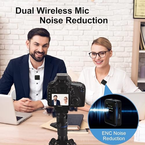 MOCKING BIRD SX9 Wireless Microphone for PC/iPhone, All Smartphones & Camera Collar mic (2 Microphones 1 Receiver) Ultra-Long Life 360 ° Noise Reduction HD Radio Double vlog/Live/Video Recording. - Image 4