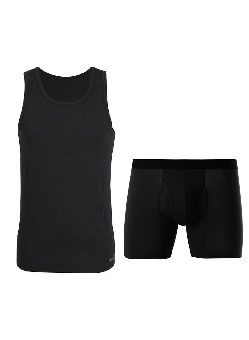 Boxer Style Shirt + Underpants Set Size S - Black - Image 1
