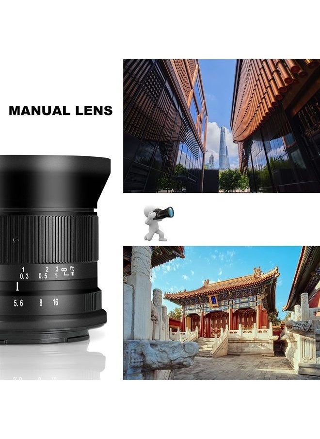 7artisans - 7 Artisans 12mm F2.8 Mark Ⅱ Ultra Wide Angle APS-C Manual Focus Prime Lens Compatible for Fujifilm Fuji Camera X-A1 X-A10 X-A2 X-A3 A-at - Image 1