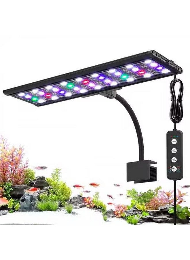AQQA LED Aquarium Light, 24/7 Mode Clip on Fish Tank Light with Memory Function, DIY Mode Full Spectrum Aquarium Plant Light, Adjustable Timer/Brightness, IP68 Waterproof for 16-24 in Fish Tank 18W - Image 1