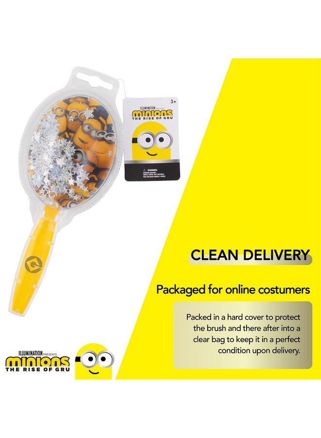 Luv Her Minions Hair Brush with Magical Sparkling Stars Confetti Hair Brush - Kids Hair Brush Ages 3+ - Image 4