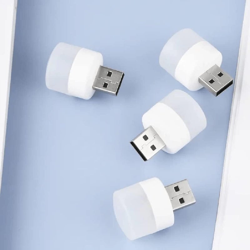 comfrt 10 PCS USB Mobile Small Round Light, USB Plug Lamp Computer Mobile Power Charging USB Small Book Lamps,LED Eye Protection Reading Light Small Round Light Night Light - Image 4