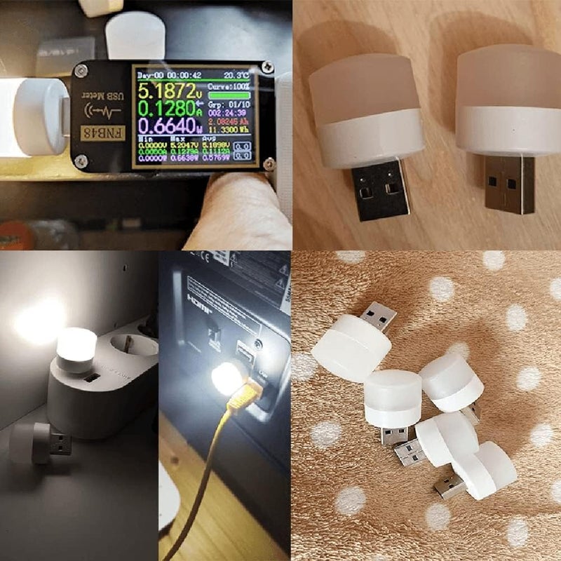 comfrt 10 PCS USB Mobile Small Round Light, USB Plug Lamp Computer Mobile Power Charging USB Small Book Lamps,LED Eye Protection Reading Light Small Round Light Night Light - Image 5