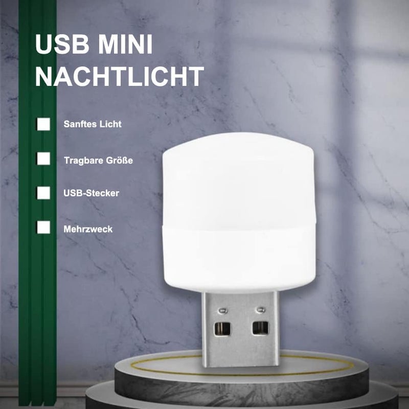 comfrt 10 PCS USB Mobile Small Round Light, USB Plug Lamp Computer Mobile Power Charging USB Small Book Lamps,LED Eye Protection Reading Light Small Round Light Night Light - Image 3