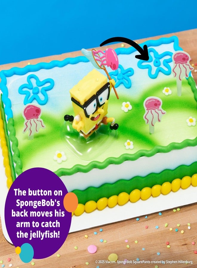 DecoPac SpongeBob SquarePants Cake Topper, Interactive 5 Piece Jellyfish Fields DecoSet Cake Decoration For Birthday & Celebrations, Food Safe, Durable - Image 2