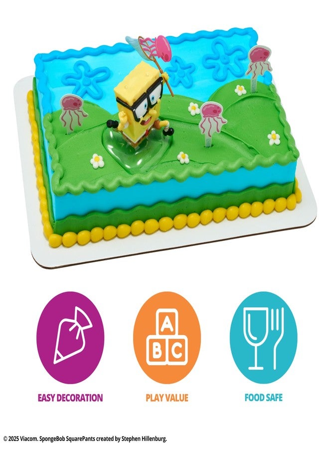 DecoPac SpongeBob SquarePants Cake Topper, Interactive 5 Piece Jellyfish Fields DecoSet Cake Decoration For Birthday & Celebrations, Food Safe, Durable - Image 4