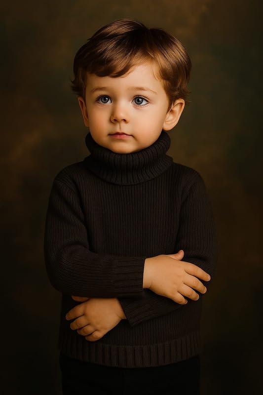 Krystle Children’s Winter High Neck Pullover | Cozy Woolen Sweater for Kids (Black,4-5 Years) - Image 3