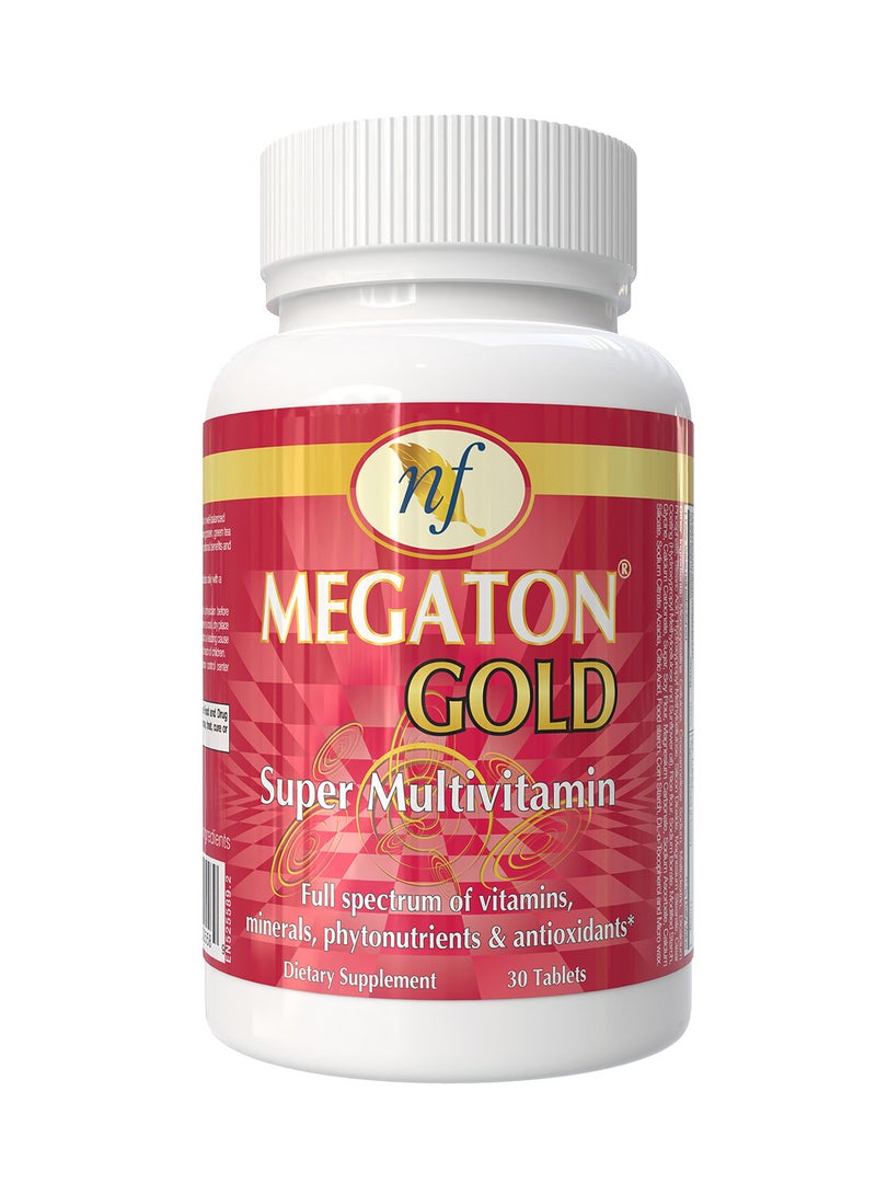 Natural Fervor Megaton Gold Super Multivitamin 30 Tablets Full spectrum of vitamins, Minerals, Phytonutrients & Antioxidants - Image 1