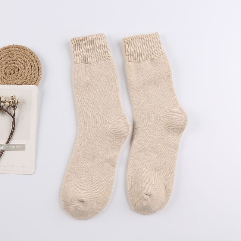 Socks Winter Men'S And Women'S Mid-Tube Socks Thickened Fleece-Lined Warm Towel Terry Socks Socks Sleep Confinement Socks - Image 1
