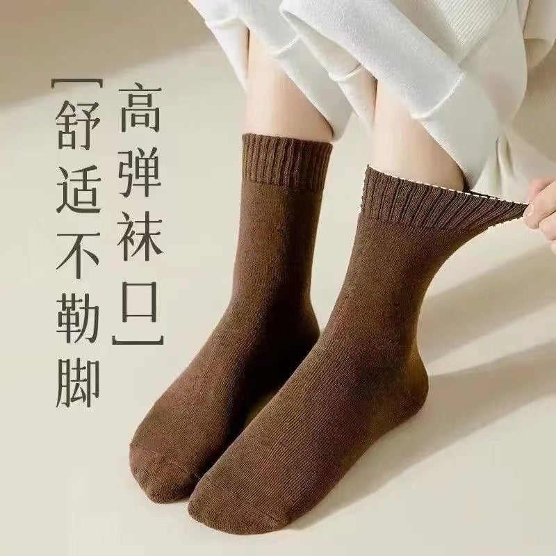 Socks Winter Men'S And Women'S Mid-Tube Socks Thickened Fleece-Lined Warm Towel Terry Socks Socks Sleep Confinement Socks - Image 5