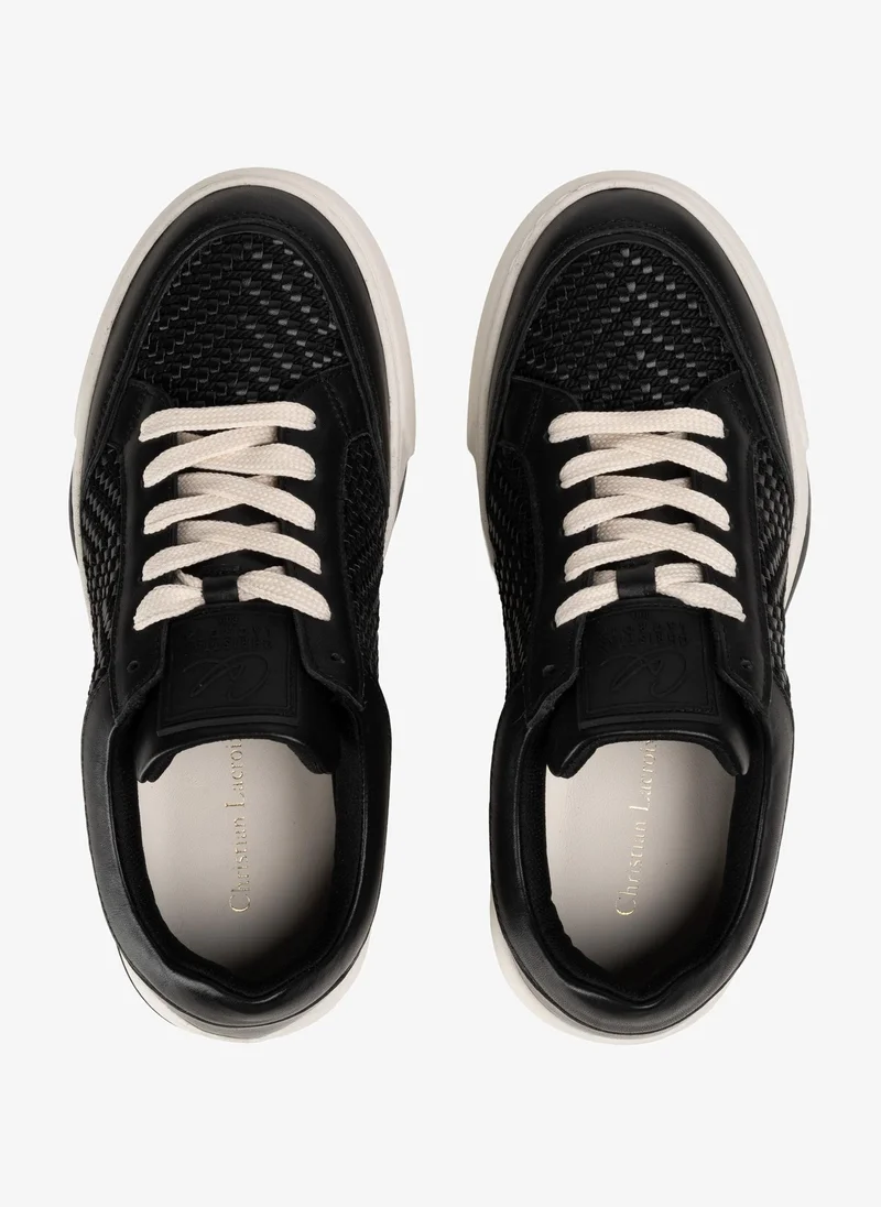 Christian Lacroix Christian Lacroix Women's Raffia & Leather Sneakers - Black
