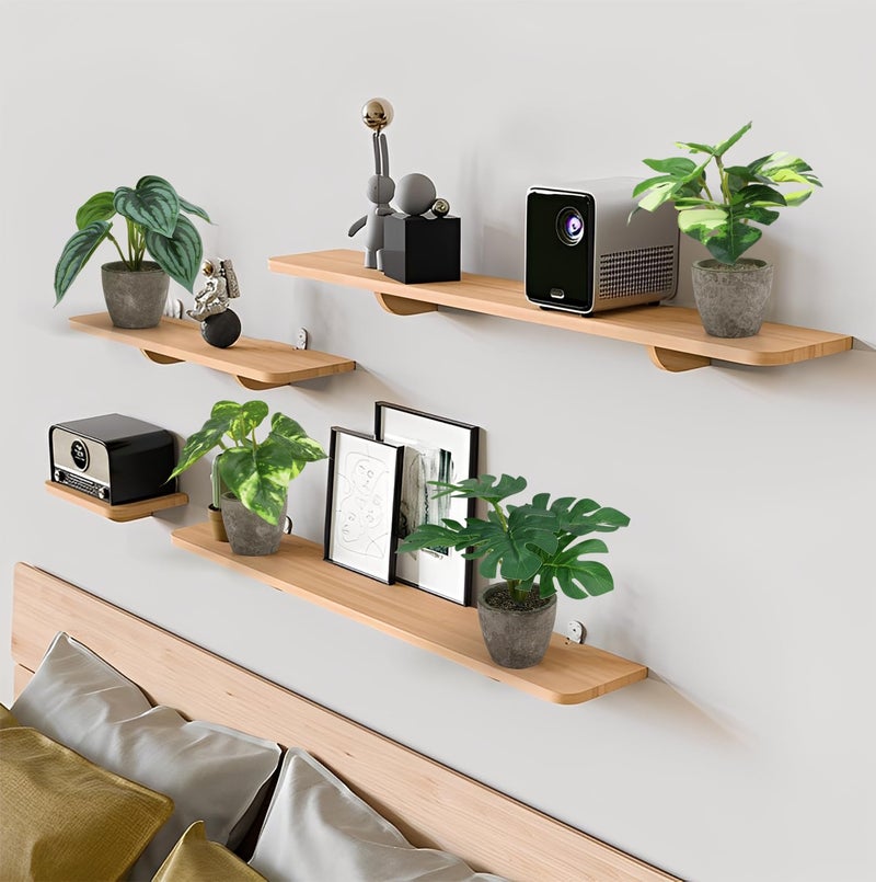 Woration 4Pcs Artificial Plants Potted Small Fake Tropical Faux Greenery Monstera & Watermelon Leaves Indoor for Office Desk Shelf Bathroom Home Decorations - Image 2