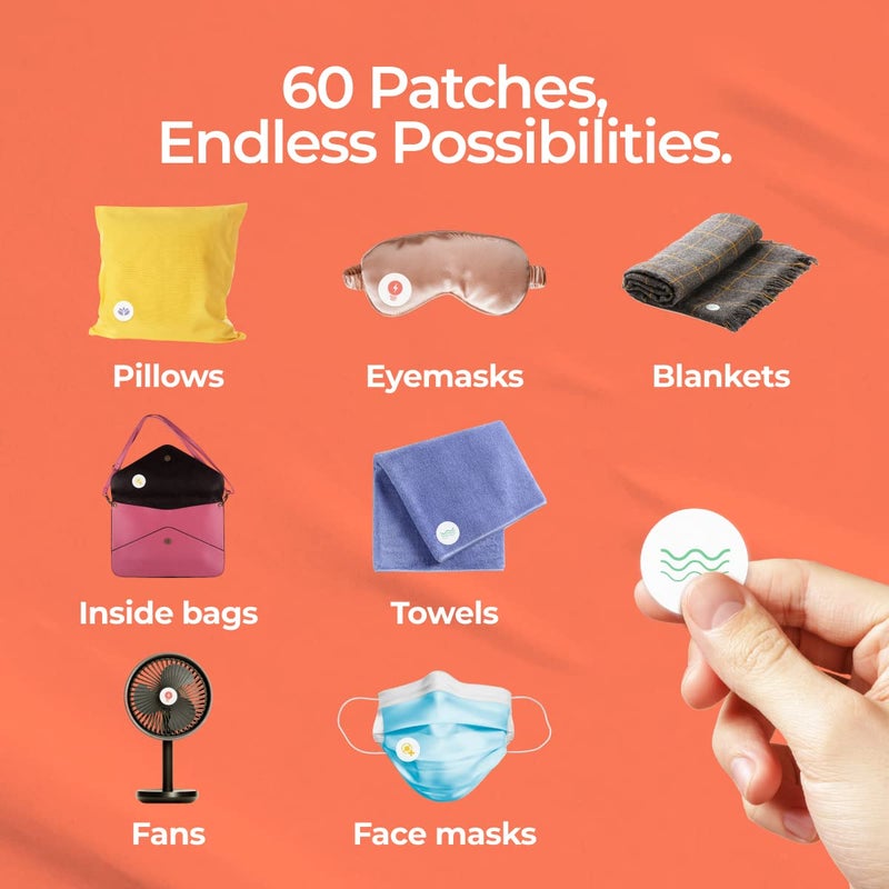 Gya Labs Combo Pack Aroma Mask Patches - Essential Oil Scented Mask Stickers for Face Masks & Pillows, Infused with Essential Oils (5 Packs, 60 Stickers) - Image 4