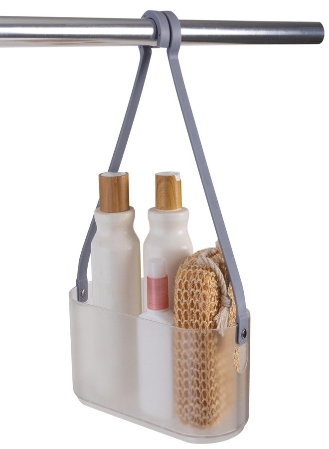 Bath Bliss 2 Way Deluxe Convertible Shower Caddy | Hang Over Shower Head or Shower Door | Bathroom Organization | Self Draining | Rust Resistant Plastic | Frost - Image 3