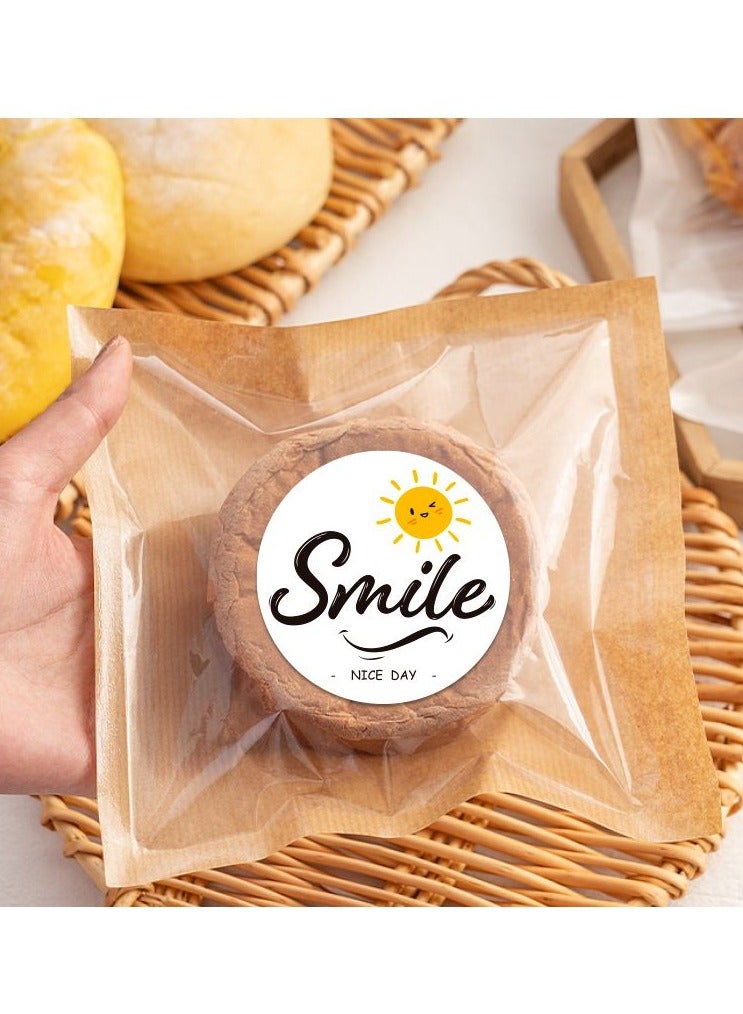 90 smiley face stickers Baking packaging stickers milk tea can sealing decoration - Image 3