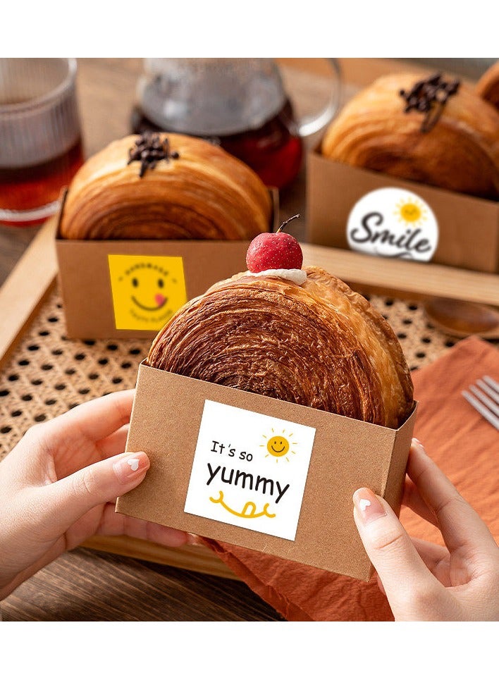 90 smiley face stickers Baking packaging stickers milk tea can sealing decoration - Image 4