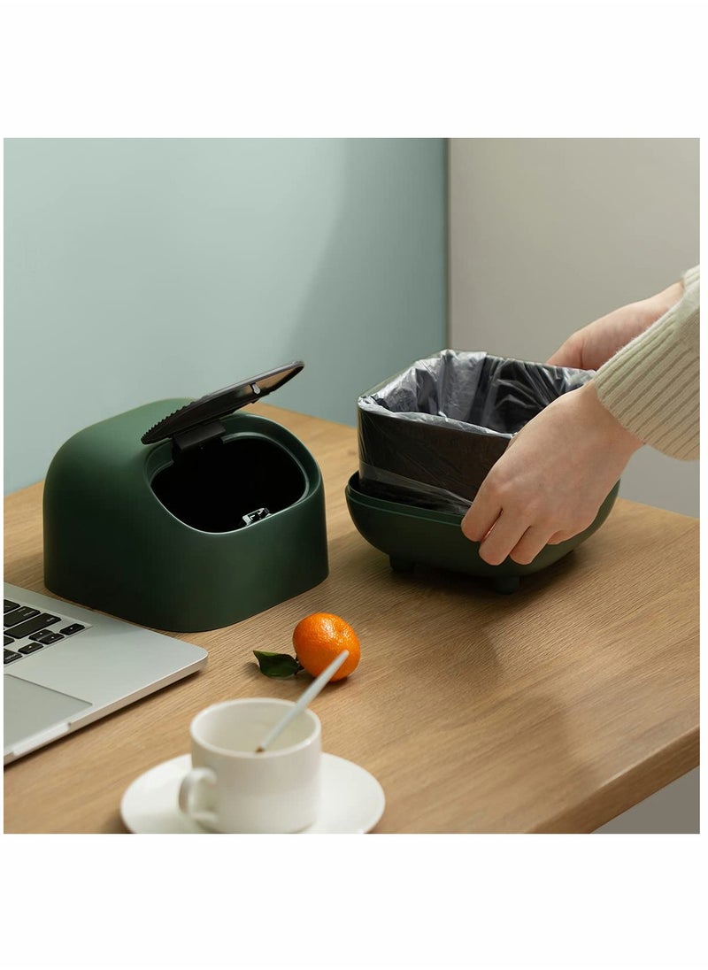 KASTWAVE Mini Trash Can, Small Trash Can, with Lid Mini Trash Can, with Good Sealing Plastic Mini Trash Can, Suitable for Coffee Table Living Room Office Desk (White)  - Image 5