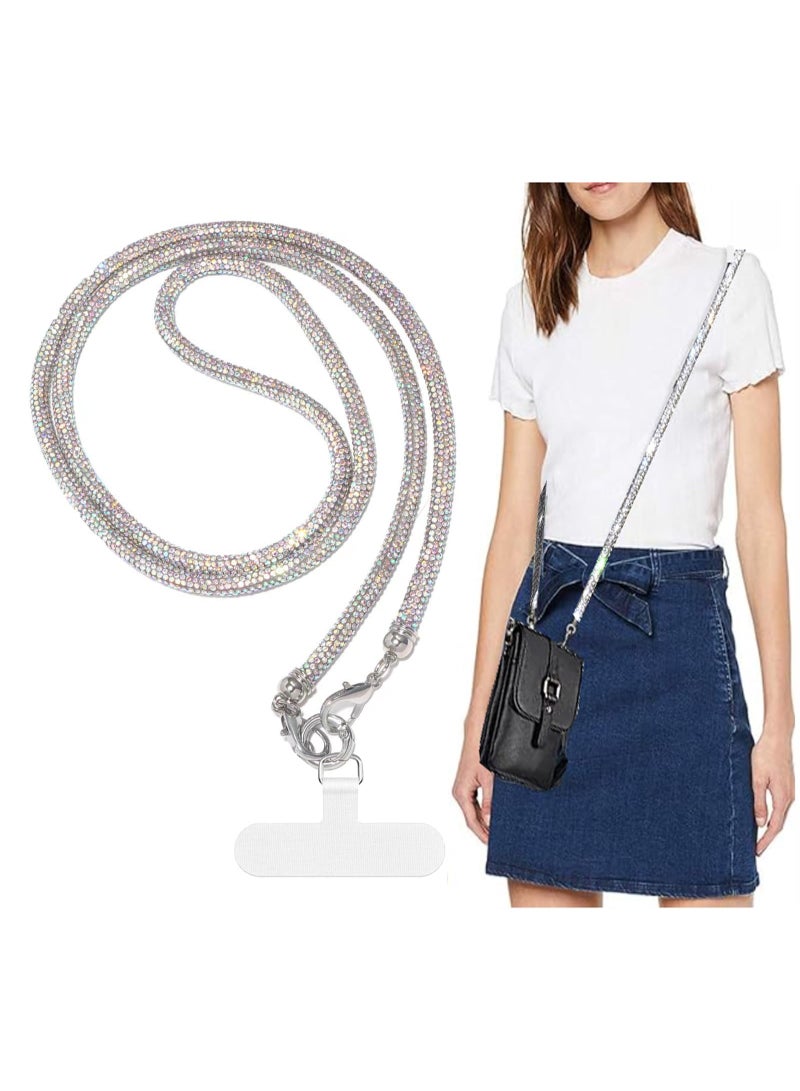 Phone Crossbody Lanyard, Crystal Phone Lanyard with Full Rhinestone Bling Glitter, Bling Phone Strap for Most Phone, iPad, Handbag,Wallet, Phone Neck Holder for Women (Multi Color)  - Image 1