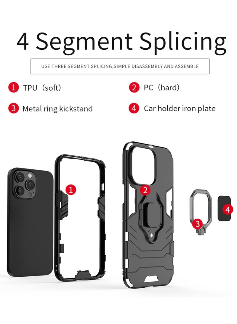 Generic - Case for Honor MAGIC 4 PRO,Hybrid Heavy Duty Protection Shockproof Defender Kickstand Armor Case Cover,Red - Image 1