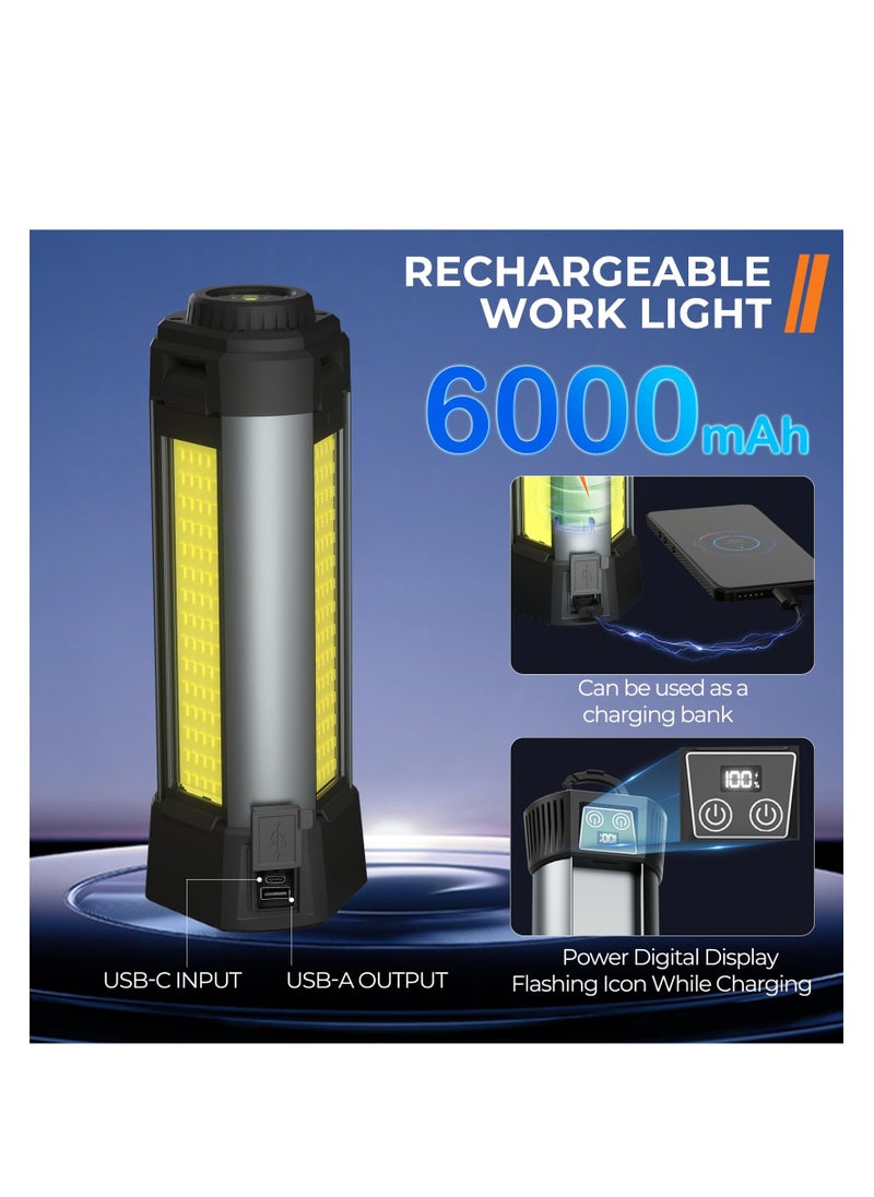ZLH HITY Rechargeable Work Light with Stand,LED Work Light with Portable Folding Stand,Battery Work Light for Cordless,2000Lumen Outdoor Camping Construction Lights  - Image 4