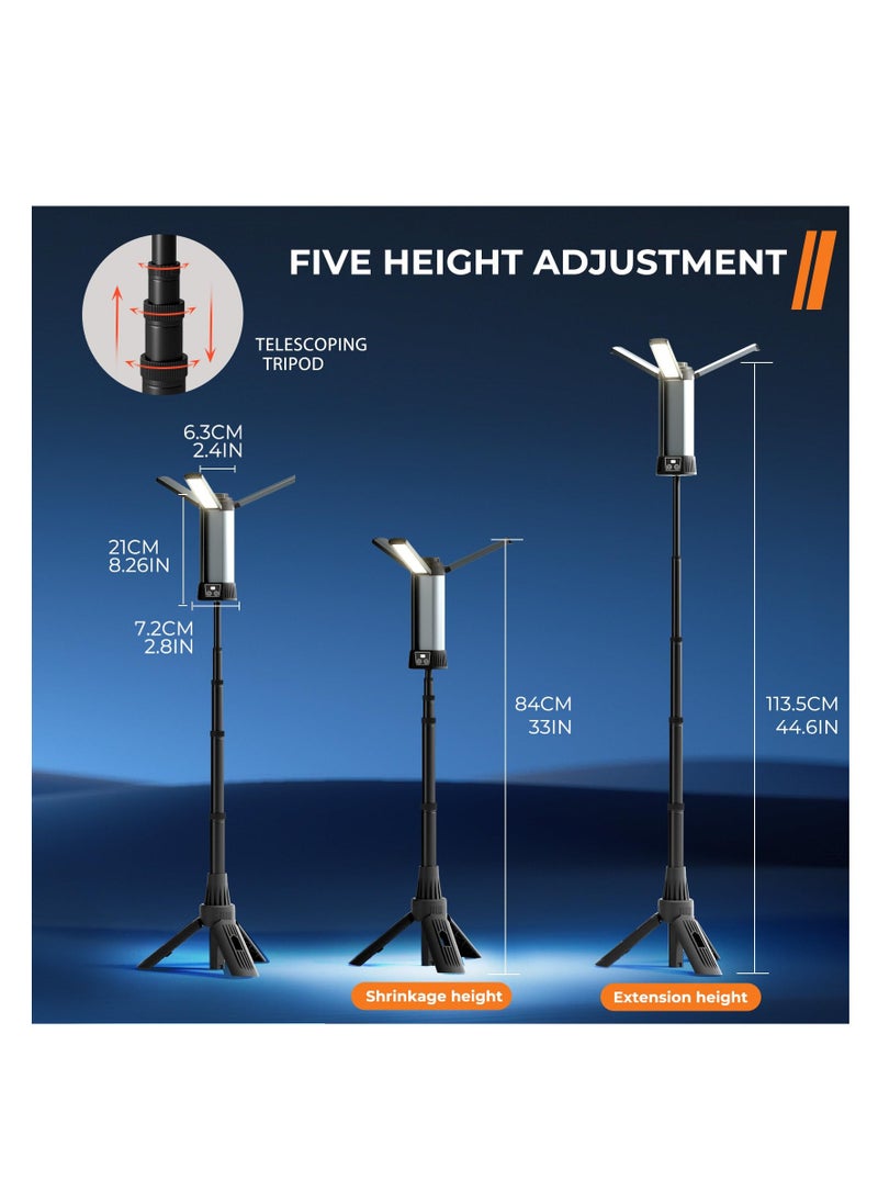 ZLH HITY Rechargeable Work Light with Stand,LED Work Light with Portable Folding Stand,Battery Work Light for Cordless,2000Lumen Outdoor Camping Construction Lights  - Image 5